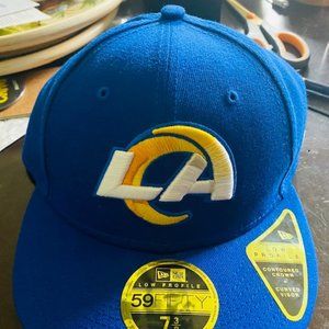Los Angeles Rams NFL New Era 59Fifty Low Profile Fitted Hat 7 3/8 New with Tags